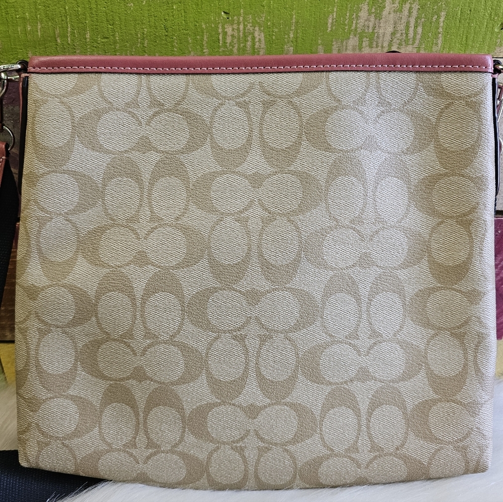 Coach Crossbody Pink, Tan & Red Like New - Picture 3 of 10